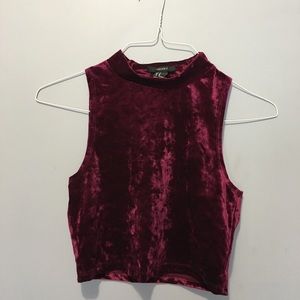 Forever 21 Crushed Velvet Crop Top